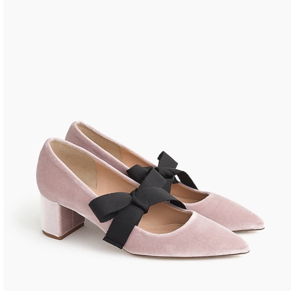 J. Crew Avery Velvet Pump with Bow